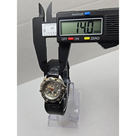 Womens Green Bay Packers Quartz Watch Date Gold Silver Leather Cuff New Battery - Picture 7 of 12